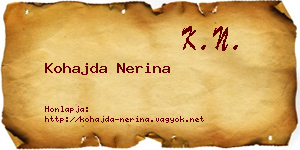 Kohajda Nerina névjegykártya